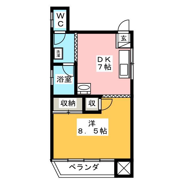 かむろビル 南館B(1DK/2階)の間取り写真