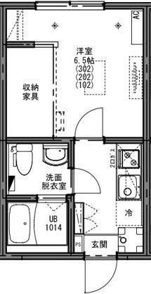 KEIAI RRESIDENC 新秋津II(1K/1階)の間取り写真