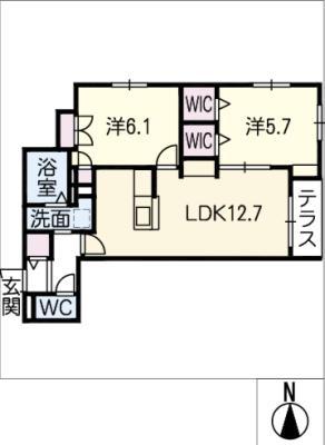 HEBEL GM(2LDK/1階)の間取り写真