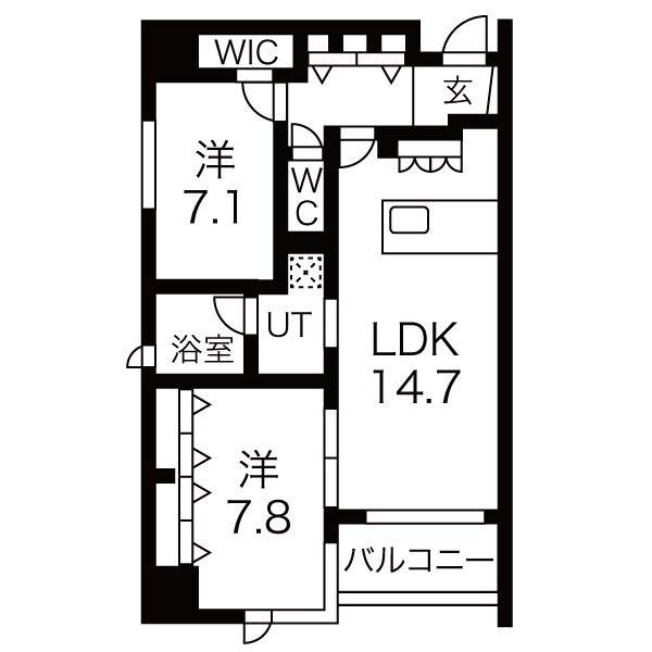AREX丸の内(2LDK/12階)の間取り写真
