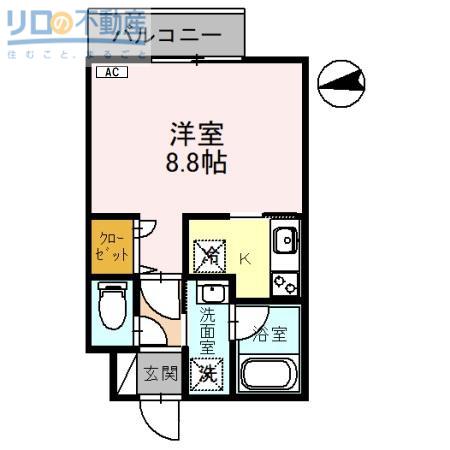 エルスタンザ塚口本町(1K/1階)の間取り写真