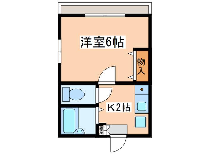フラット七里(1K/3階)の間取り写真
