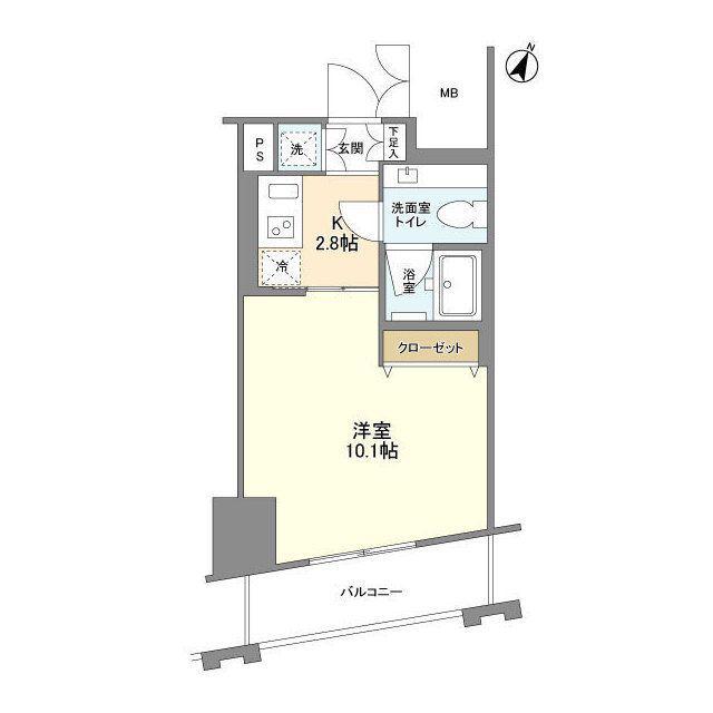 グランハイツ高田馬場(1K/8階)の間取り写真