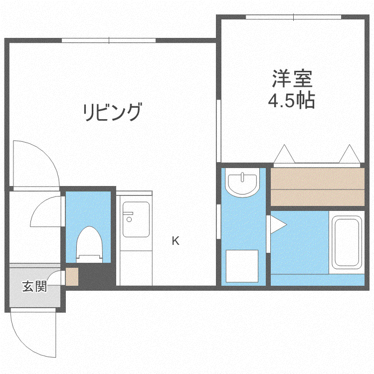 LA・BELLA(1LDK/3階)の間取り写真