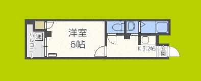 SKグリーンハイツ(1K/3階)の間取り写真