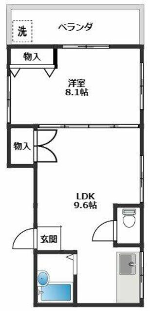 国際ビル(1LDK/3階)の間取り写真