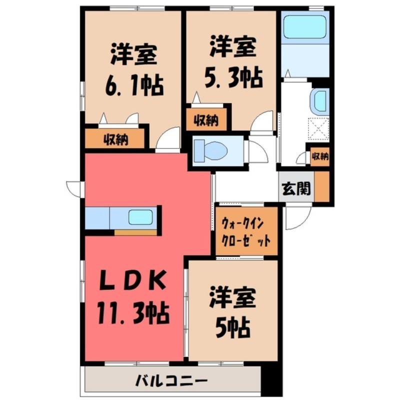 クレセオKOGA(3LDK/1階)の間取り写真