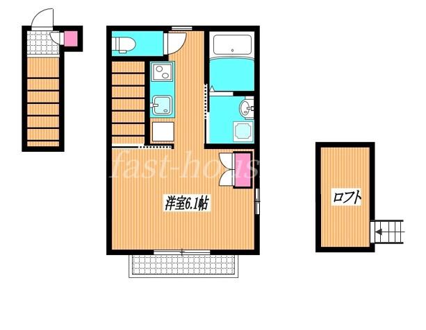 カーサミア(1K/2階)の間取り写真