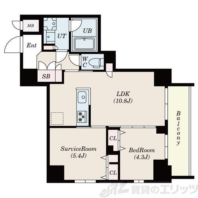 S-RESIDENCE押上EPURE(1SLDK/12階)の間取り写真