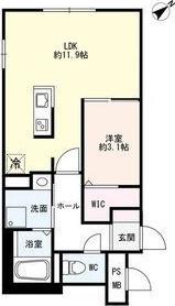 8 3W2 HACHI SAN ウエスト NY(1LDK/2階)の間取り写真