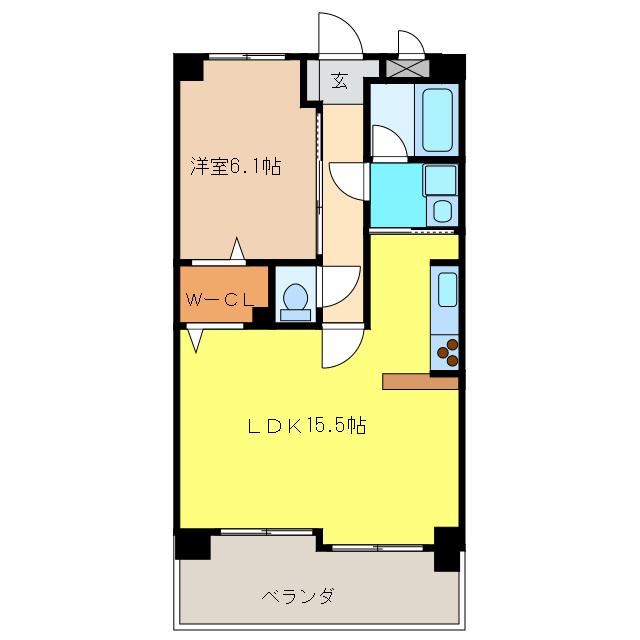 BELLE VILLE VI(1LDK/5階)の間取り写真