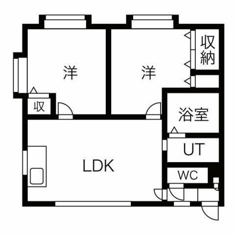 レカナッティ新発寒(2LDK/3階)の間取り写真