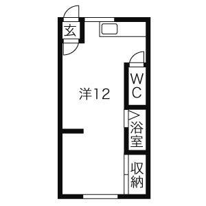 コーポ岡崎(ワンルーム/2階)の間取り写真