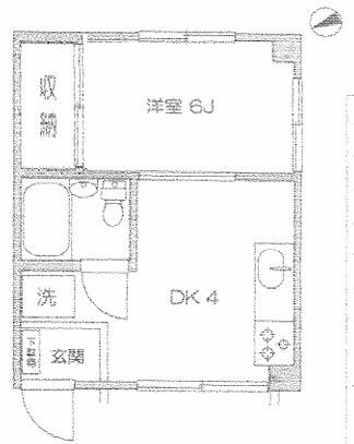 藤原マンション(1DK/1階)の間取り写真