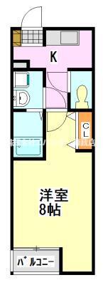 クレフラスト蘇我町(1K/1階)の間取り写真