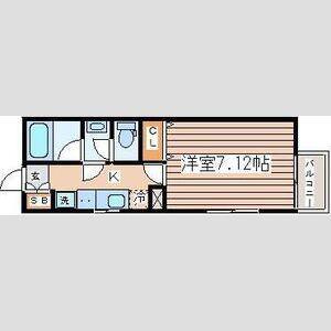 リュミエ旭ヶ丘(1K/1階)の間取り写真