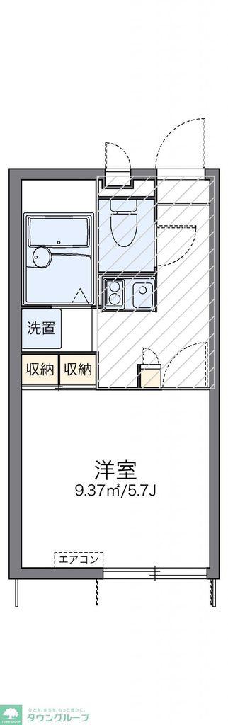 レオパレスグランシャリオ参番館(1K/1階)の間取り写真