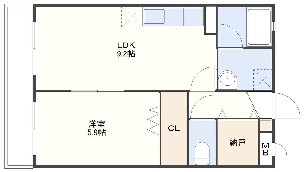 アルディア田崎壱番館(1LDK/4階)の間取り写真