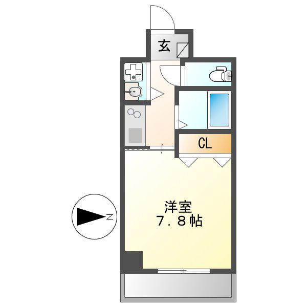AXIS桜通内山(1K/4階)の間取り写真