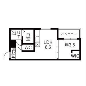MOVE中村公園PREMIO(1LDK/1階)の間取り写真
