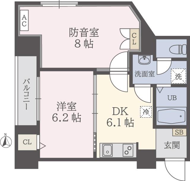 グランジット根岸ラシクラス(2DK/2階)の間取り写真