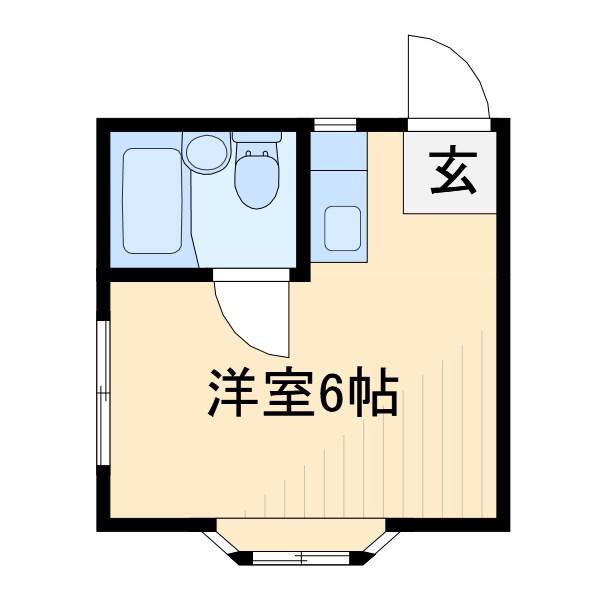 パールハイムC(ワンルーム/2階)の間取り写真