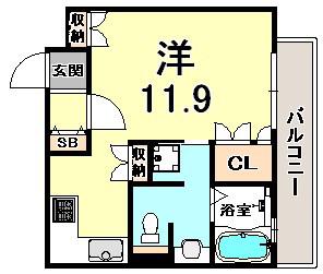 リーガル神戸三宮山手(1K/5階)の間取り写真