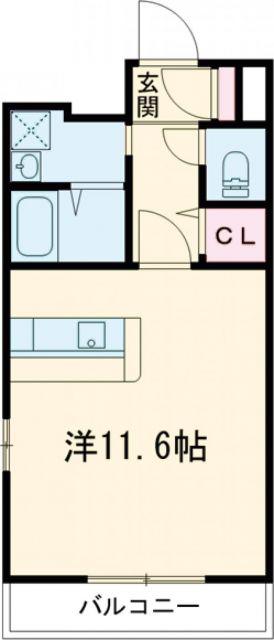 リファレンス大手町(1K/2階)の間取り写真