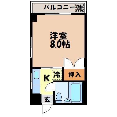 エクセレント片淵(ワンルーム/3階)の間取り写真