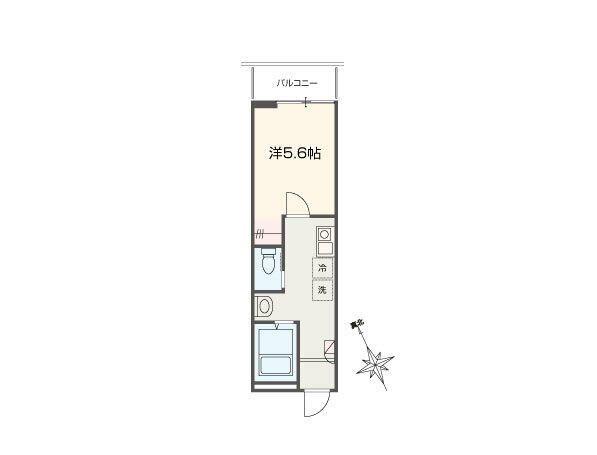 MELLAS相模原Ⅱ(1K/2階)の間取り写真