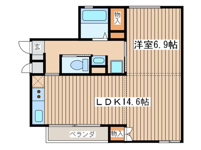セゾンドルフ 柊(1LDK/1階)の間取り写真