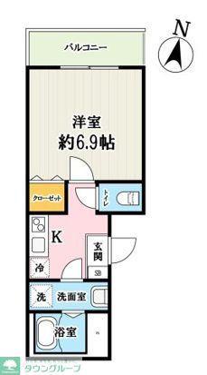 ユーフォリア東浦和(1K/2階)の間取り写真