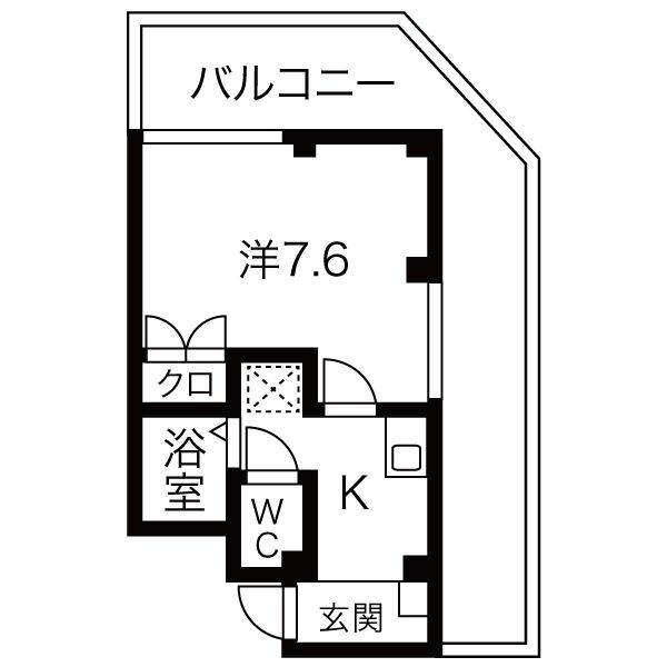 北本町プラザII(1K/3階)の間取り写真