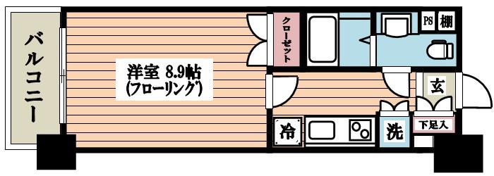コンフォリア新宿御苑I(1K/10階)の間取り写真