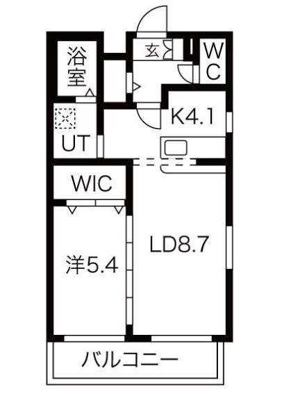 ヴィラエーデル瑞穂(1LDK/4階)の間取り写真