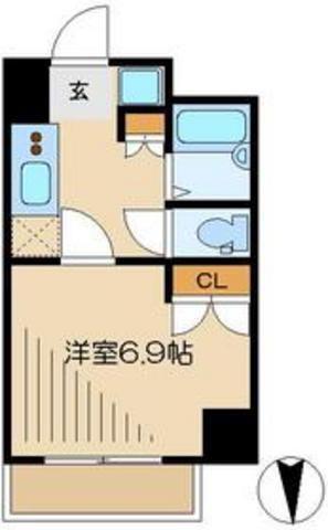 ヴェルト錦糸町II(1K/3階)の間取り写真