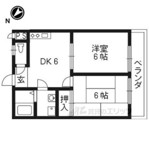 沢野ハイツ(2DK/2階)の間取り写真