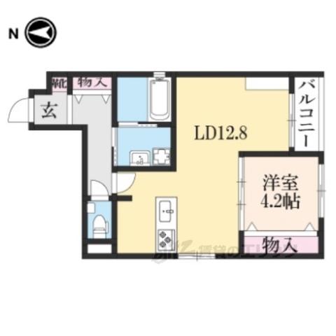 アネックス2番館(1LDK/3階)の間取り写真