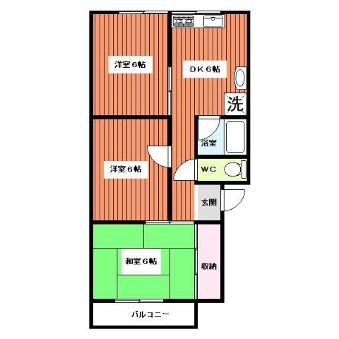 メゾンマコト(3DK/1階)の間取り写真