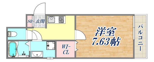 MOFREあまがさき 壱番館(1K/2階)の間取り写真