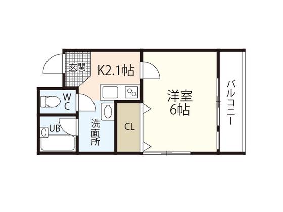 第2島屋ビル(1K/2階)の間取り写真