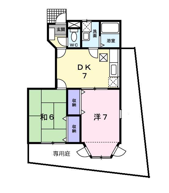 コージーハウス(2DK/1階)の間取り写真