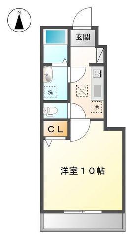 ション ドゥ ソレイユ(1K/1階)の間取り写真