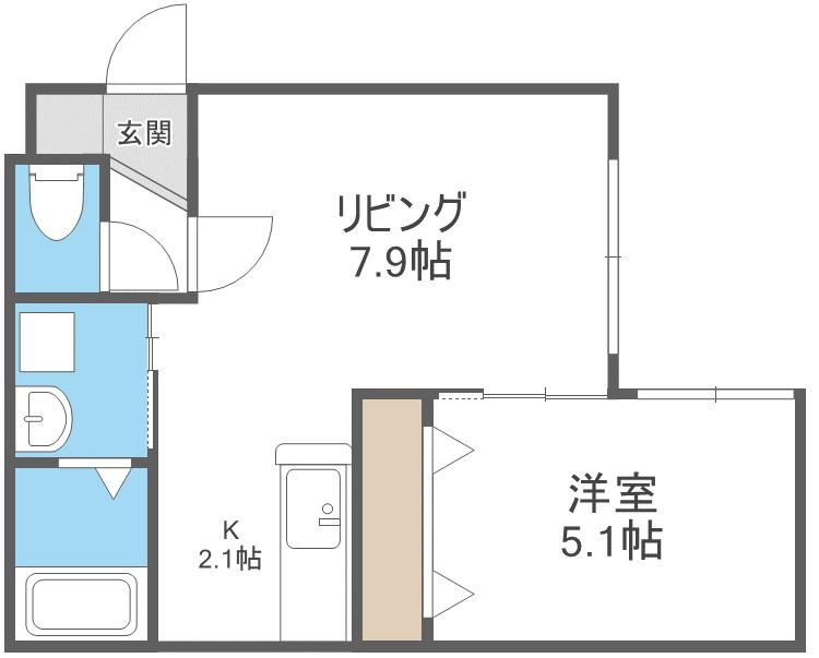 ESTOR NANGO (1LDK/2階)の間取り写真