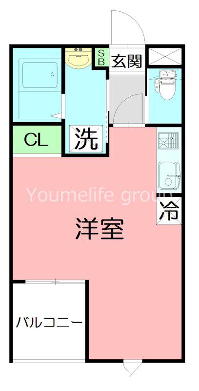 GRISJA(ワンルーム/1階)の間取り写真