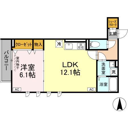 DBLESS湘南台6丁目(1LDK/2階)の間取り写真