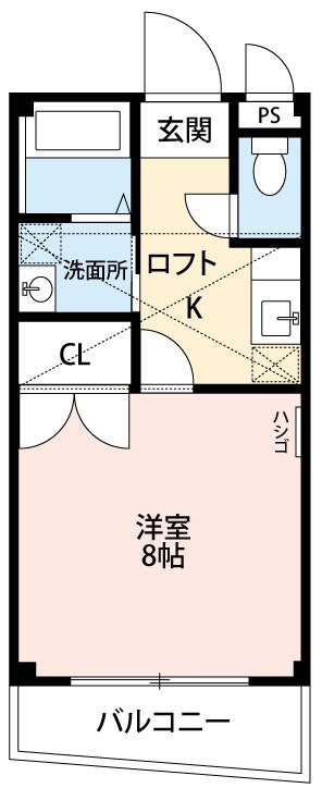 コーポ桜井 A(1K/2階)の間取り写真