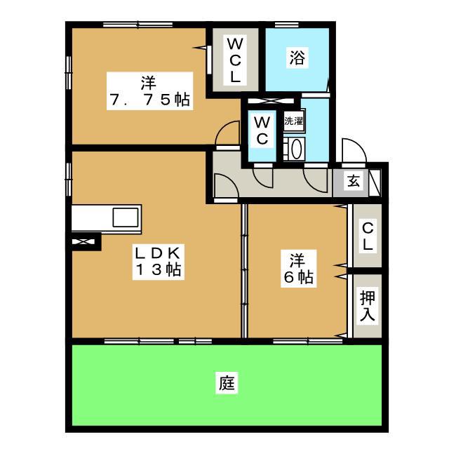和の家G(2LDK/1階)の間取り写真