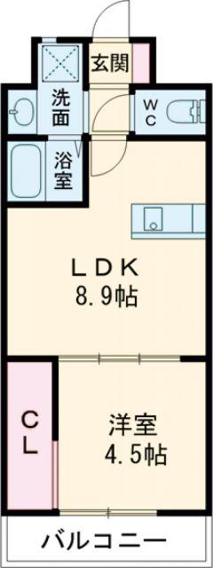 APARTMENT 3771(1LDK/8階)の間取り写真