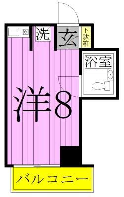 カームネスハイツ(ワンルーム/3階)の間取り写真